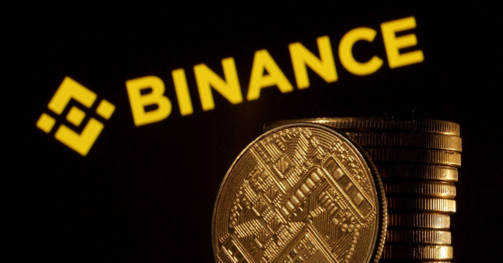 Binance Company Logo with one crypto coin